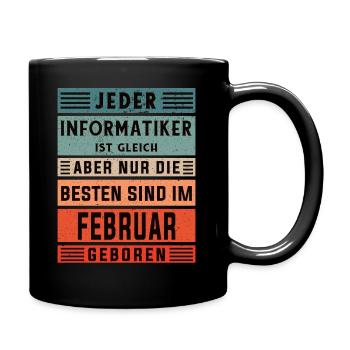 Programmierer Geburtstag Februar geboren - Tasse einfarbig - Schwarz - Rechts
