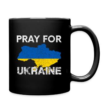 Pray for Ukraine Beten für den Frieden im Osten - Tasse einfarbig - Schwarz - Rechts