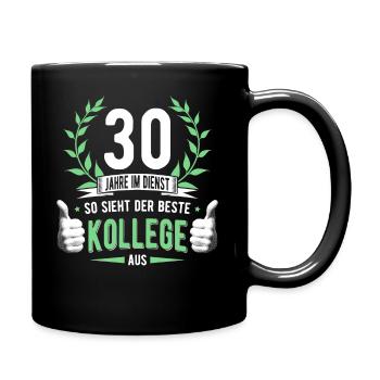 30 Jahre Dienst Kollege Dienstjubiläum Kollegin - Tasse einfarbig - Schwarz - Rechts
