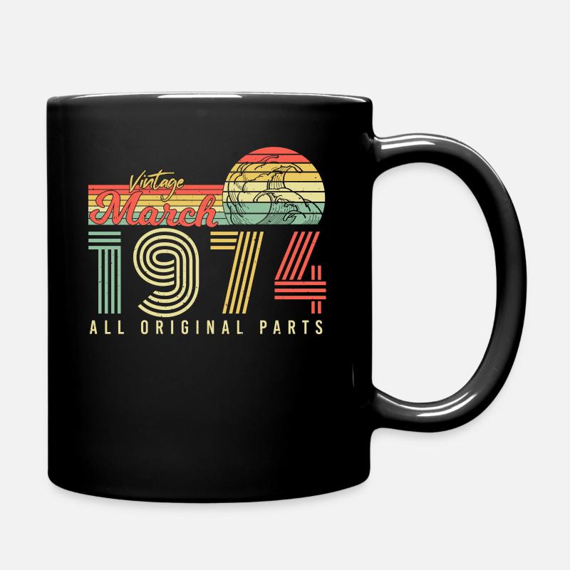 Original Retro 1974 März - Tasse einfarbig - Schwarz