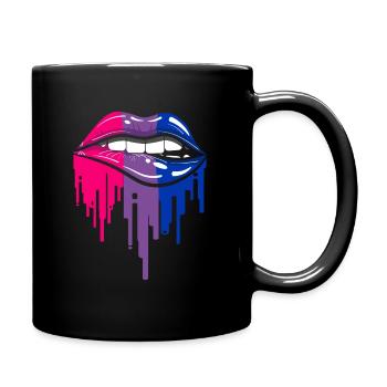 Bisexual Lips LGBTQ Pride Flag Bisexual Lip Bite - Tasse einfarbig - Schwarz - Rechts
