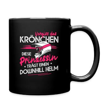 Vergiss Das Krönchen Prinzessin Downhill Helm - Tasse einfarbig - Schwarz - Rechts