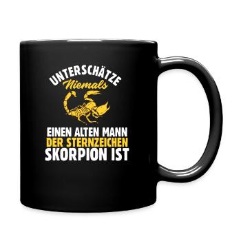 Sternzeichen Skorpion - Tasse einfarbig - Schwarz - Rechts