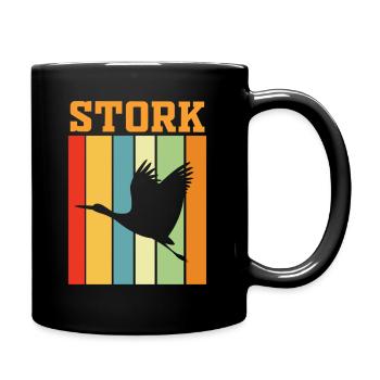 Storch Retro Farbenspiel - Tasse einfarbig - Schwarz - Rechts