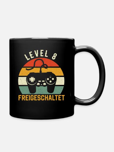 8. Geburtstag 8 Jahre Gamer Gaming Geburtstag - Tasse einfarbig - Schwarz