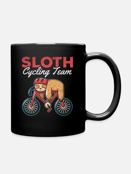 Mountainbiken Faultier Radfahren Team Fahrrad - Tasse einfarbig - Schwarz