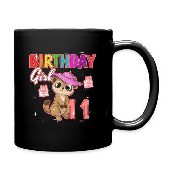 Anniversaire enfant 11 suricates - Mug uni - noir - Droite