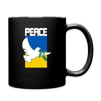 Ukraine Flagge Frieden Geschenkidee - Tasse einfarbig - Schwarz - Rechts