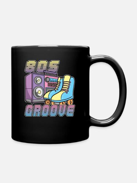80s Groove Rollerdisco Rollerskates 80s Retro - Tasse einfarbig - Schwarz