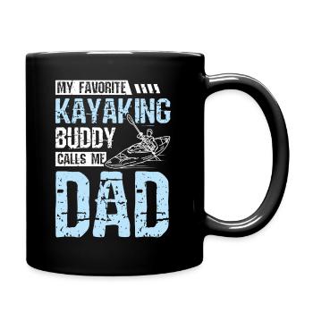 My kayak duddy calls me dad - Tasse einfarbig - Schwarz - Rechts