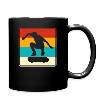 Skaten Skating Logo Retro - Tasse einfarbig - Schwarz - Rechts