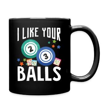 J’aime tes balles drôles de chance - Mug uni - noir - Droite