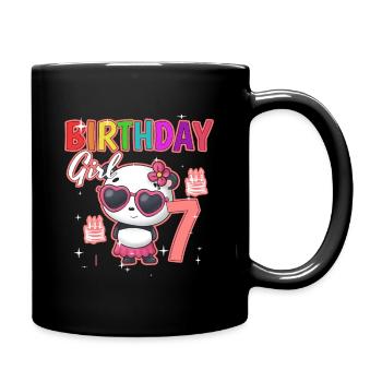 Geburtstag 7 - Tasse einfarbig - Schwarz - Rechts