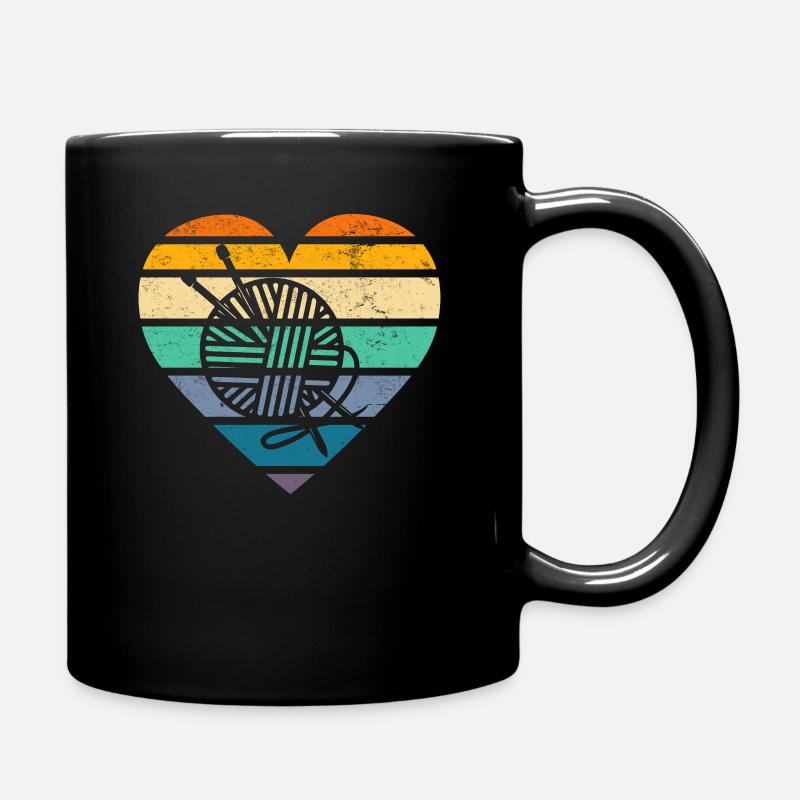 Retro Stricken Stricknadeln Stricknadel Strickerei - Tasse einfarbig - Schwarz