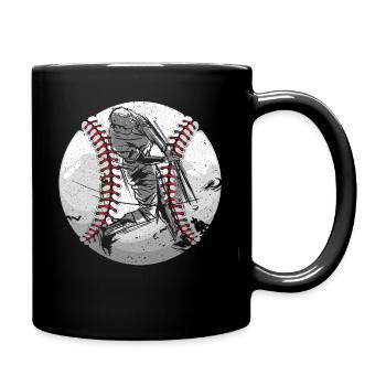 Baseballspieler Trainer Schläger und Ball Pitcher Catcher - Tasse einfarbig - Schwarz - Rechts