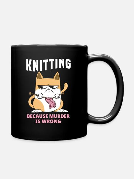 Knitting Knitting Needle Knitting Needle Knitting - Full Colour Mug - black