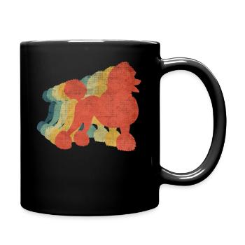 Color vintage retro caniche - Mug uni - noir - Droite
