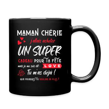 Cadeau maman d'amour Humour fête des mères drôle - Mug uni - noir - Droite