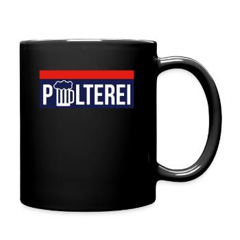 Polterei Geschenk JGA - Tasse einfarbig - Schwarz - Rechts