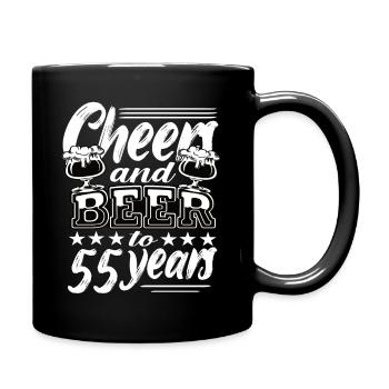 55 Geburtstag - Tasse einfarbig - Schwarz - Rechts