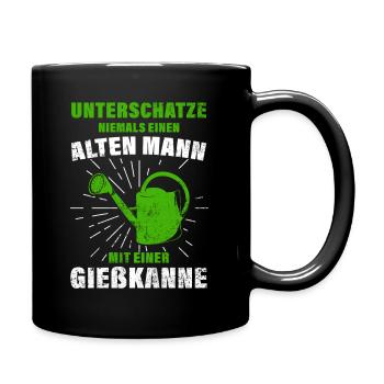 UNTERSCHATZE NIEMALS EINEN ALTEN MANN GIEBKANNE - Tasse einfarbig - Schwarz - Rechts