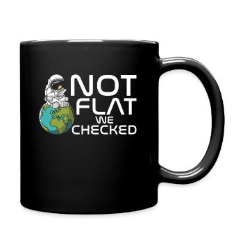 Nicht flach – wir haben nachgesehen - Tasse einfarbig - Schwarz - Rechts