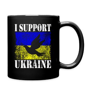 JE SOUTIENS L’UKRAINE SOUTIENT L’UKRAINE - Mug uni - noir - Droite