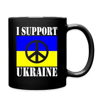 JE SOUTIENS L’UKRAINE SOUTIENT L’UKRAINE - Mug uni - noir - Droite