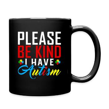 Autist Autismus Autisten Autistisch Geschenk - Tasse einfarbig - Schwarz - Rechts