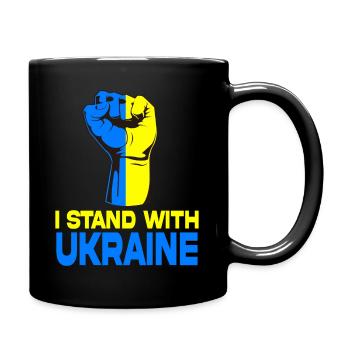 Je soutiens l’Ukraine - Mug uni - noir - Droite