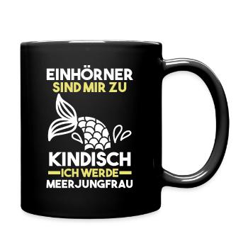 Meerjungfrauen - Tasse einfarbig - Schwarz - Rechts
