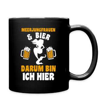 Bier Meerjungfrauen - Tasse einfarbig - Schwarz - Rechts