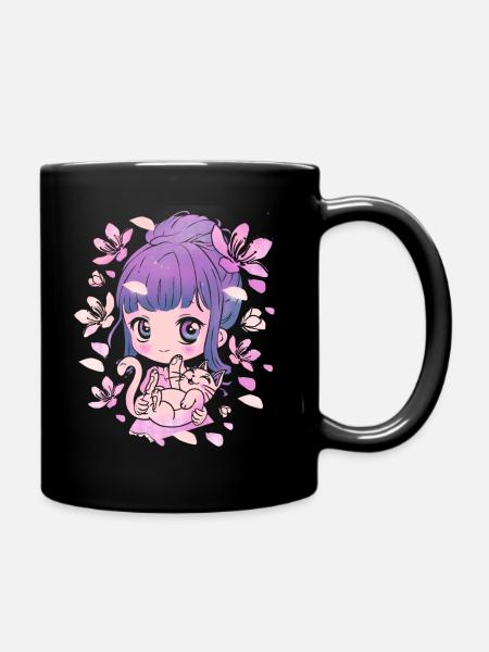 Anime et Cat Lovers Teen Manga - Mug uni - noir