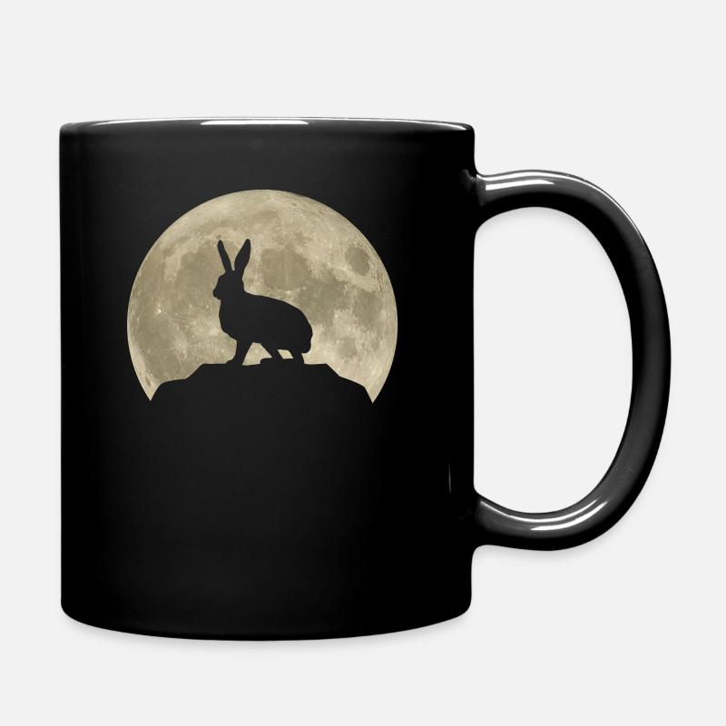 Rabbit Moon Forest Animals Animal Lover Gift - Full Colour Mug - black