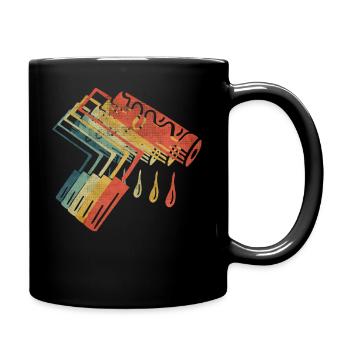 Paint Roller Retro Vintage Color - Full Colour Mug - black - Right