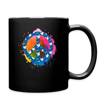 Make Peace not War - Peace Sign - Peace - Full Colour Mug - black - Right