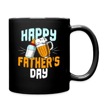 Happy Fathers Day Vatertag Herrentag Mann - Tasse einfarbig - Schwarz - Rechts