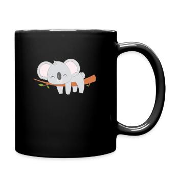 Koala Bear Koala Bamboo Sleep Lazy - Full Colour Mug - black - Right