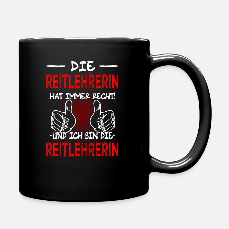 Reitlehrerin - Pferd - Reiten - Tasse einfarbig - Schwarz