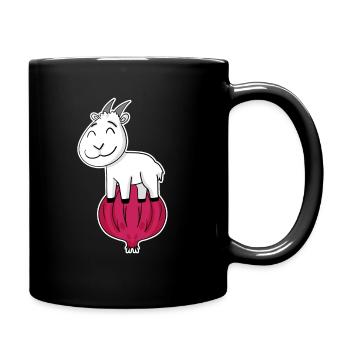 Zwiebel Ziege Ziegenbock - Tasse einfarbig - Schwarz - Rechts