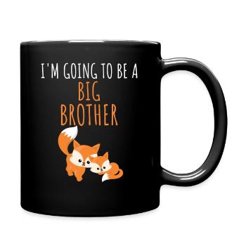 Ich werde grosser Bruder Füchse Geschenk - Tasse einfarbig - Schwarz - Rechts