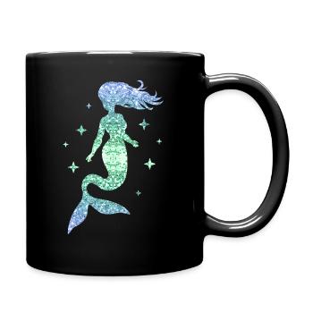 Mermaid Women Girl Gift Mermaid Glitter - Full Colour Mug - black - Right