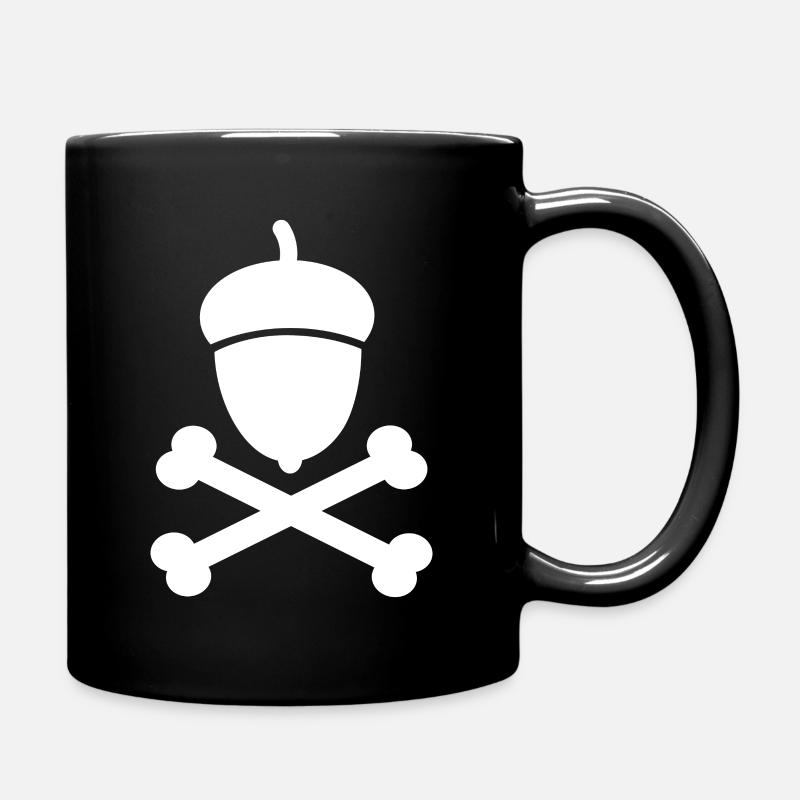 Nuss mit gekreuzten Knochen - Tasse einfarbig - Schwarz