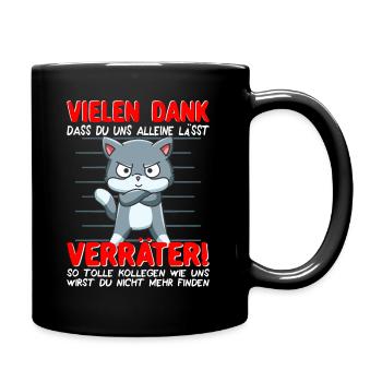 Abschied Kollege Abschiedsgeschenk Jobwechsel Job - Tasse einfarbig - Schwarz - Rechts