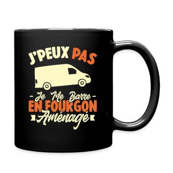J'peux pas j'me barre en fourgon aménagé - Mug uni - noir - Droite