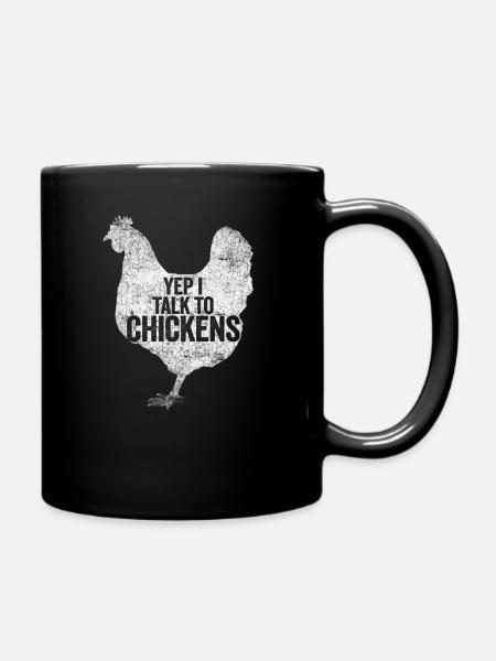 Funny Chicken For Men Women Crazy Chicken Farmer - Full Colour Mug - black