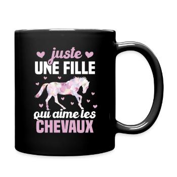 Juste une fille qui aime les chevaux humour - Mug uni - noir - Droite