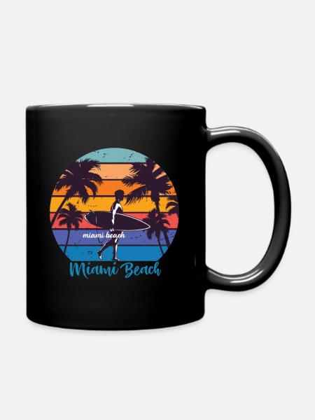 Miami Beach - Tasse einfarbig - Schwarz