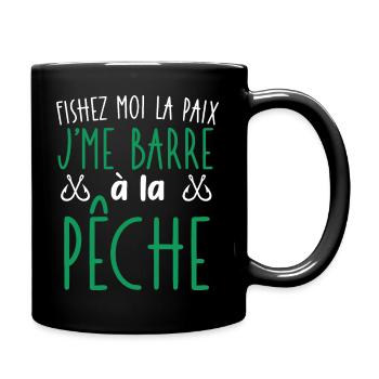 J'me barre a la pêche cadeau pêcheur humour papa - Mug uni - noir - Droite
