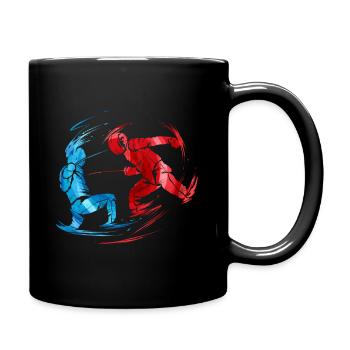 Sport Fencing Two Opponents in Fight At Fencing - Full Colour Mug - black - Right